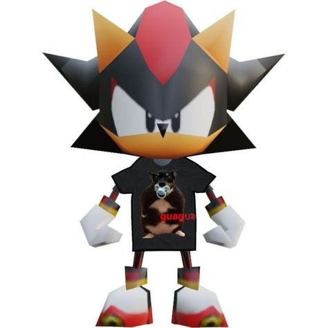 Low Quality Shadow The Hedgehog, Low Poly Shadow The Hedgehog, Silly Shadow The Hedgehog, Shadow The Hedgehog Funny, Shadow Funny, Silly Sonic, Hedgehog Meme, Sonic R, Game Sonic