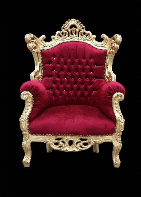 King Throne Chair, Red Velvet Chair, Silver Living Room, Royal Chair, King Chair, Fancy Chair, Baroque Furniture, Modern Sofa Set, Throne Chair