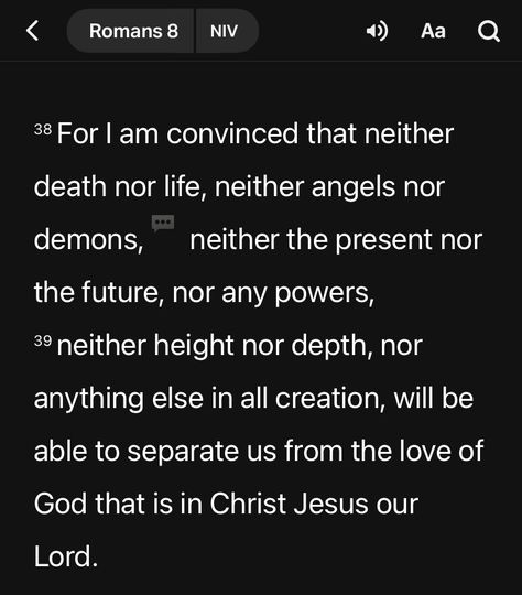 Romans 8:38-39 - The depth of God’s love for us Romans 8 38 39, Romans 8 39, Roman’s 8:38-39, Romans 8 38-39, Romans 8, King Jesus, Jesus Saves, Facebook Cover, Verse Quotes