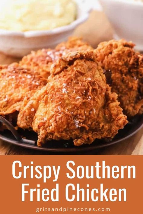 Best Southern Fried Chicken, Southern Fried Chicken Recipe, Loin Recipes, Fried Chicken Recipe Southern, Pantry Recipes, Chicken Receipes, Making Fried Chicken, Homemade Coleslaw, Pig Pen