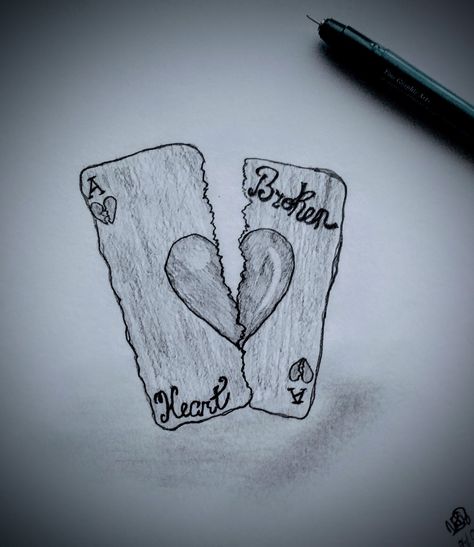 Broke Heart Tattoo, Drawing Ideas Heart, Drawing Feelings, Drawings With Meaning, Procreate Ideas, Deep Drawing, Chalk Ideas, Name Drawings, Scary Drawings