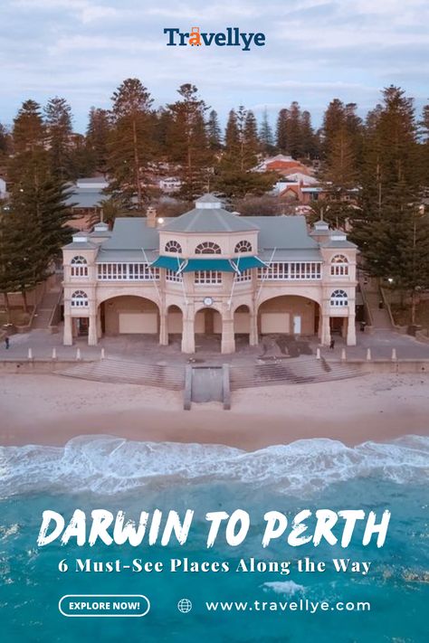 Do you intend to have a Darwin To Perth Road Trip? Get our complete guide to visiting the majority of the destinations while traveling. Enjoy Timber Creek , Halls Creek, Broome, and other finest places with your mates and family. Choose our expert advice to make your tour to Australia memorable. #Perth #TravelAustralia #explore Cottesloe Beach, Beach Culture, Western Australia Travel, Australia Bucket List, Australian Travel, Around The World In 80 Days, Kings Park, Perth Australia, Perth Western Australia