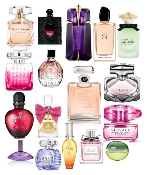 "perfumes you need to have" by rabiahk ❤ liked on Polyvore featuring beauty, Elie Saab, Versace, Jimmy Choo, Giorgio Armani, Yves Saint Laurent, Paco Rabanne, Thierry Mugler, Gucci and Dolce&Gabbana Burberry Perfume, Expensive Perfume, Fragrances Perfume Woman, Sweet Like Candy, Perfume Collection Fragrance, Beautiful Perfume, Perfume Scents, Perfume Lover, Perfume Design