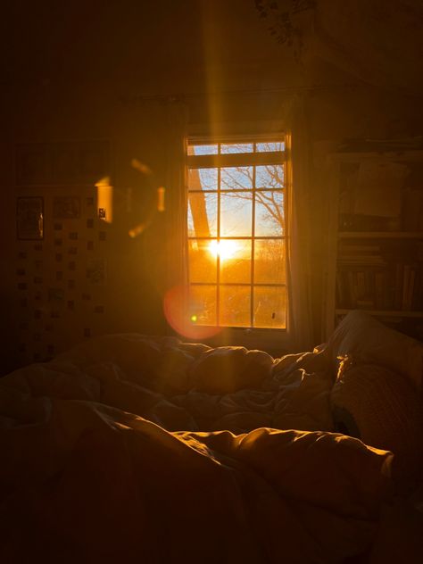 Ambiance Aesthetic, Yellow Light Room, Room Sunlight, Sunset Light Room, Warm Pictures, Dust In Sunlight, Light Through Window, Sunrise Lighting Reference, Sunset Room