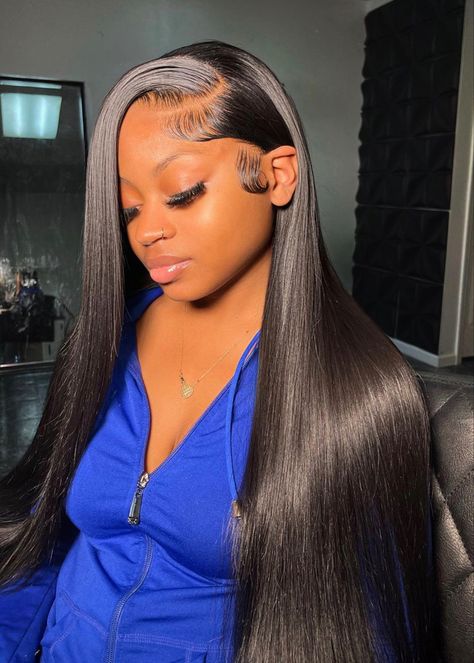 Lace front wig, side part, c part, black girl wig, silky smooth hair, 30 in wig, 1b hair, baby hairs, lace front wig, hd lace, natural wig, straight hair wig, side bang, pretty black girl, face card, lash extentions No Part Straight Wig, 30 Inch Frontal Wig Straight Hairstyles, Side Part Baby Hairs, Deep Side Part Wig Straight, Bone Straight Side Part, 26 Inch Wig Straight, Straight Side Part Wig, Straight Side Part, 1b Hair