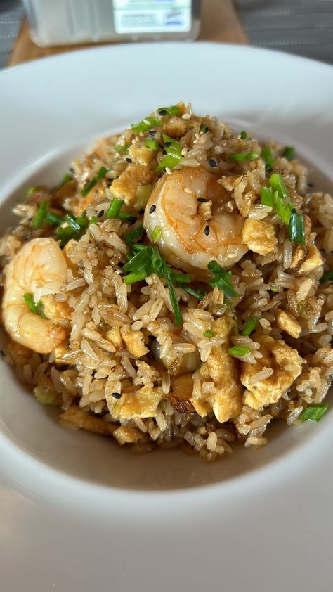 Shrimp Fried Rice Aesthetic, Fried Shrimp Aesthetic, Aesthetic Fried Rice, Fried Rice Aesthetic, Fried Rice And Shrimp, Rice Aesthetic, Fried Rice With Shrimp, Rice Asian, Rice With Shrimp