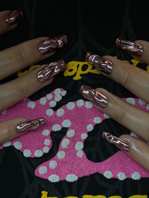 Chrome Blob Nails, Blob Nails, Chrome Pink, Pink 3d, Nail Art Inspiration, Chrome Nails, Fall Hair, Fashion Forward, Art Inspiration