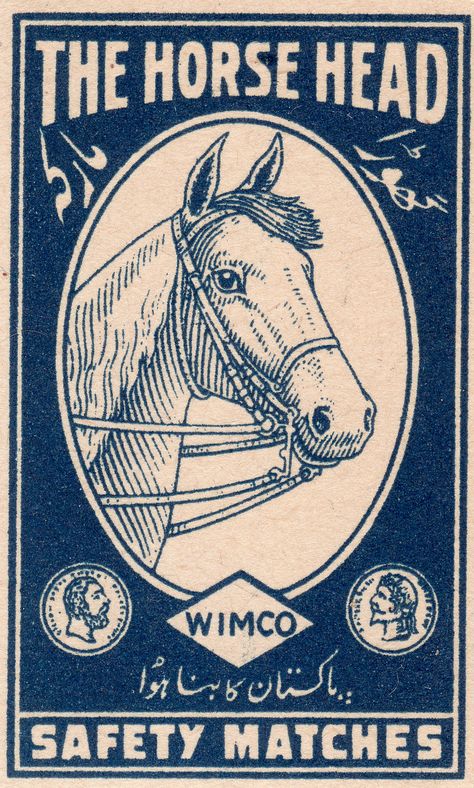 Illustration Design Graphique, Matchbook Art, Matchbox Art, Safety Matches, Posters For Sale, Vintage Advertisement, Poster Retro, Vintage Labels, Horse Head