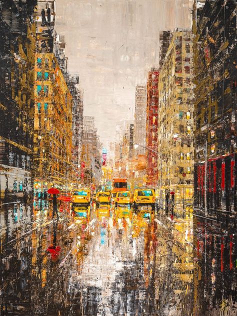 City Scene Painting, Paul Kenton, Artist Research Page, Artist Research, New York Painting, New York Cityscape, Building Painting, Visit New York, Uk Artist