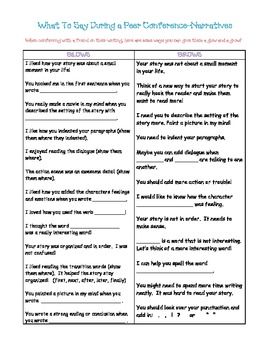 Peer Conference Glow and Grows for Narratives (Small Moment Seed Idea Stories) Grow And Glow Conference Form, Parent Teacher Conferences Glow And Grow, Peer Review Writing Checklist, Glows And Grows, Student Reflection For Conferences, Peer Mediation Elementary, Glow And Grow, Feedback For Students, Positive Comments