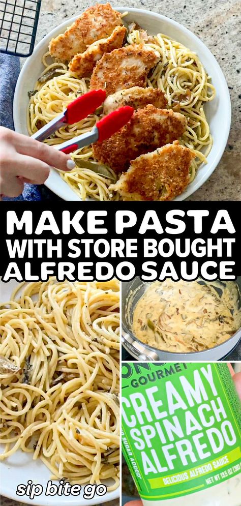 Bertoli Alfredo Sauce Recipes, Store Bought Alfredo Sauce Recipes, Alfredo Jar Sauce Recipes, Jar Alfredo Sauce Recipe Dishes, Store Bought Alfredo Sauce Improve, Fetuccini Alfredo Recipe, Fetuchini Alfredo, Fettucini Alfredo Recipe, Alfredo Noodles