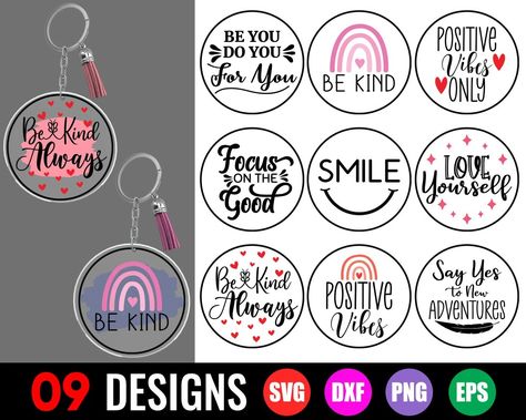 Circular Keychain Ideas, Hexagon Keychain Svg, Keychain Quotes Inspirational, Free Keychain Svg Files, Vynil Keychain Ideas, Svg For Keychains, Acrylic Keychains Diy Cricut Tutorial, Round Svg Free, Acrilyc Keychain Cricut