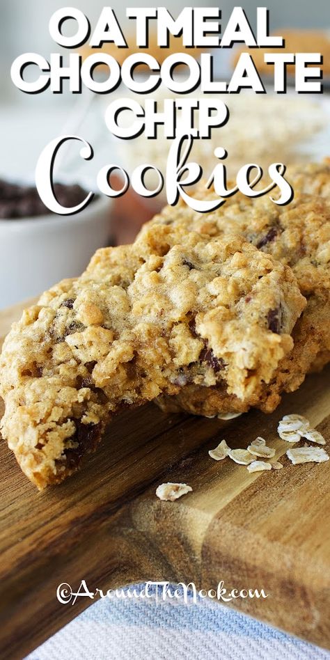 Indulge in the perfect blend of chewy oats and rich chocolate with this easy oatmeal chocolate chip cookies recipe. Soft, hearty, and utterly irresistible, these cookies are a classic treat for all ages. Discover the magic of homemade goodness with this easy recipe today! #oatmealchocolatechipcookies #bestoatmealchocolatechipcookies #cookiemagic #recipeforoatmealchocolatechipcookies Chocolate Oatmeal Chocolate Chip Cookies, Oatmeal Peanut Butter Chip Cookies, Choco Chip Oatmeal Cookies, Oatmeal Raisin Chocolate Chip Cookies Chewy, Chewy Oatmeal Chocolate Chip Cookie Recipe, Quacker Oats Oatmeal Cookies, Oatmeal Chocolate Chip Cookie Recipe Chewy, Oatmeal Chocolate Chip Cookie Recipe Easy, Quaker Oats Oatmeal Chocolate Chip Cookies