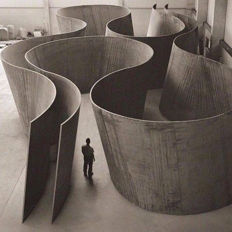 Richard Serra, Guggenheim Museum, Brutalism, Concept Architecture, Land Art, Architectural Digest, Architecture Model, Urban Design, Exhibition Design