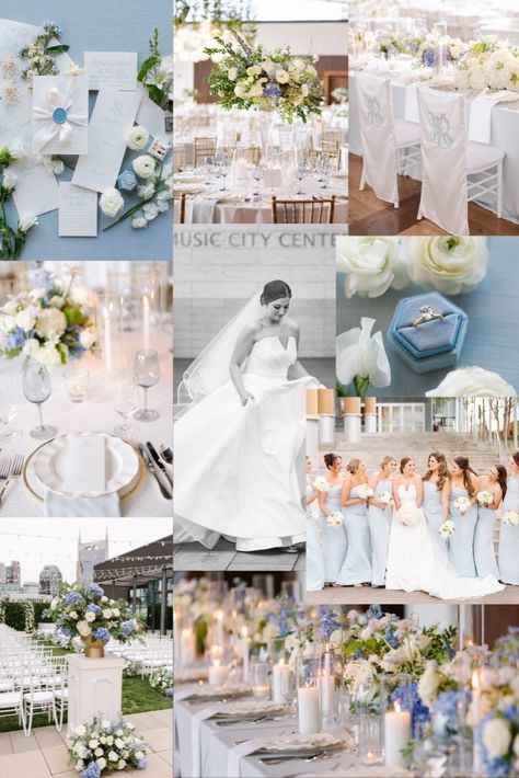 Kati & Bryant’s timeless blue and white wedding in Nashville included a blue and white wedding color scheme- the perfect vibe for their timeless wedding, with blue hydrangea wedding flowers, French blue wedding decor, and elegant pastel blue wedding reception décor. Based in Nashville, we offer luxury destination weddings worldwide. Elegant weddings, classy wedding ideas, fancy weddings, pastel wedding theme, sky blue wedding theme Blue And White Wedding Theme, Fancy Weddings, Dusty Blue Wedding Theme, Cream Wedding Theme, Sky Blue Wedding, Pastel Blue Wedding, Timeless Wedding Decor, Blue Wedding Theme, French Blue Wedding