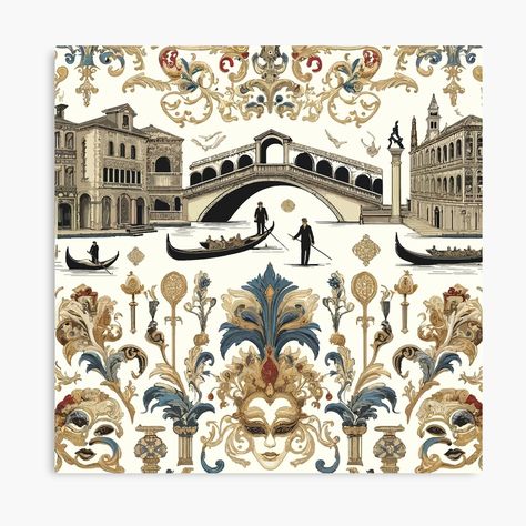 Get my art printed on awesome products. Support me at Redbubble #RBandME: https://www.redbubble.com/i/canvas-print/Venetian-Splendor-Opulent-Renaissance-Pattern-Design-by-FarBeyound/160011772.5Y5V7?asc=u Haunted Hotel, Palace, Awesome Products, Pattern Design, Canvas Print, Canvas Prints, Graphic Design, Hotel, Book Cover