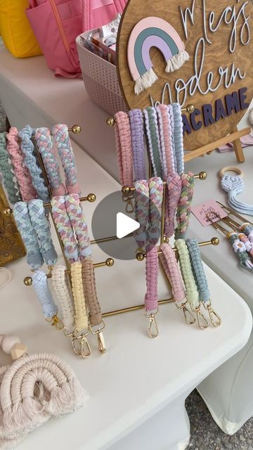 Megan | Macrame Gifts & Tutorials | Mini Macrame Keychains 🔑⛓️  💕 SHOP will be back next week!   #macrametutorial #macrametutorials #howto #macrame #megsmodernmacr... | Instagram Macrame Alphabet Keychain, Macrame Bow, Macrame Gifts, Macrame Crafts, Own Business Ideas, Macrame Accessories, Mini Macrame, Crochet Fun, Braid Tutorial