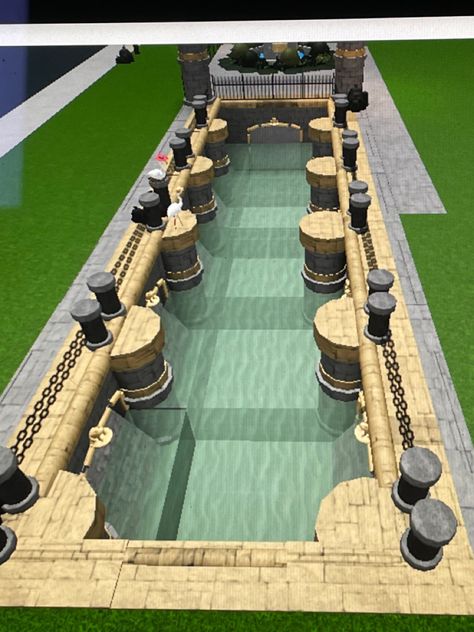 Bloxburg Castle Ideas Exterior Layout, Bloxburg Palace Interior, Bloxburg Fountain Ideas, Bloxburg Gate Ideas, Bloxburg Bridge, Bloxburg Driveway, Bloxburg Academy, Bloxburg Castle Layout, Bloxburg Palace