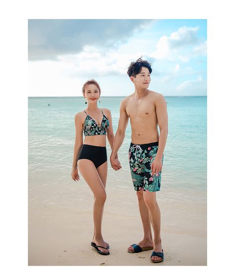 Couple Swimwear, Beach Outfit Men, Mens Bathing Suits, Rash Guard Swimwear, Summer Swimming, Swim Trends, Beach Wear Men, Men Beach, Women's Swimwear