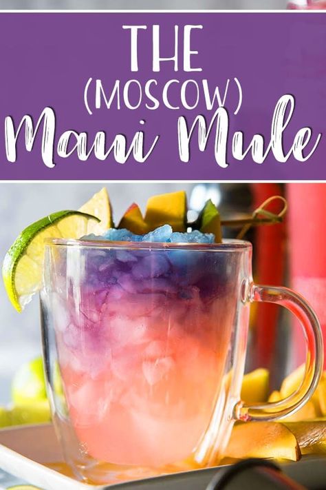 The Maui Mule puts a tropical twist on the classic cocktail! Trade out your typical vodka for something a little more pink, and your drink will be as gorgeous as a Hawaiian sunset! Vodka Cocktails Easy, Spicy Cocktail, Alcholic Drinks, Mule Cocktail, Beach Cocktails, Jungle Juice, Tropical Twist, Tropical Drink, Classic Cocktail