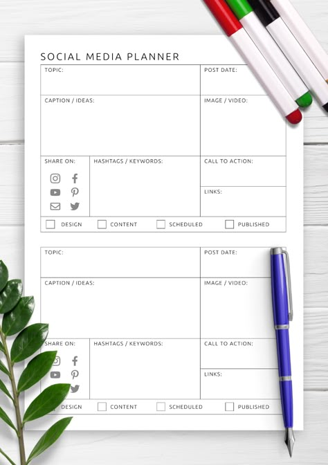 Download Printable Social Media Planner Template PDF Digital Marketing Planner, Instagram Content Planning, Marketing Planner Template, Small Business Planner Template, Work Templates Free Printables, Instagram Planning Template, Instagram Content Planner Template, Tiktok Content Planner, Content Calendar Template Free Printable