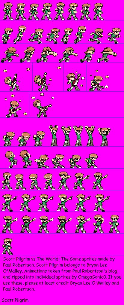 Scott Pilgrim Scott Pilgrim Vs The World The Game, Scott Pilgrim Gif Pixel, Scott Pilgrim Art Style Tutorial, Scott Pilgrim Sprites, Scott Pilgrim Character Sheet, Scott Pilgrim Game Sprites, Scott Pilgrim Game, Sprite Sheet Animation, Sprite Character