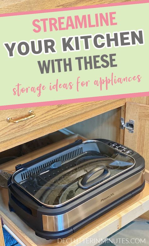 Large Appliance Storage Ideas, How To Store Kitchen Appliances, Small Appliance Storage Ideas, Kitchen Appliance Storage Ideas, Toaster Storage, Appliance Storage Ideas, Electric Cooking Appliances, Must Have Kitchen Appliances, Organize A Kitchen