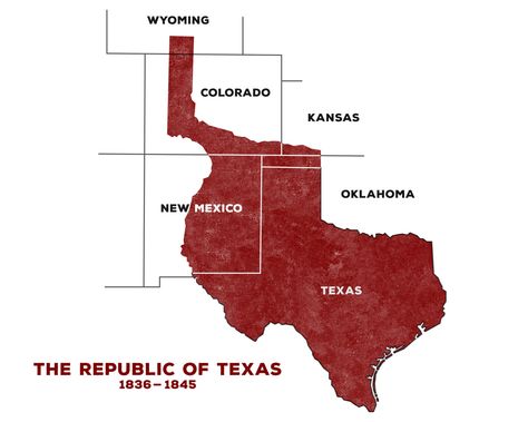 The Republic of Texas (1836-1845) Texas History 7th, Texas Revolution, Republic Of Texas, Texas Life, Texas Places, The Oregon Trail, Texas Forever, Texas Map, State Of Texas