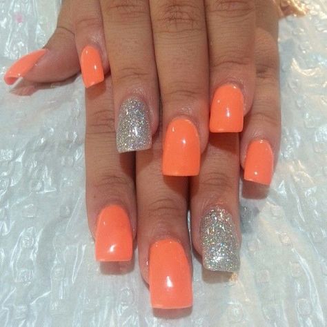 Nail Designs For Beginners, Neat Nails, Elegant Nail, Elegant Nail Designs, Finger Nails, Nail Style, Colorful Nail Designs, Easter Nails, Orange Nails