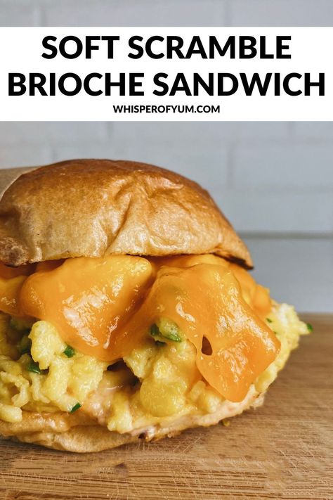 Brioche Sandwich, Croissant Sandwiches, Ham Breakfast Casserole, Scramble Eggs, Ham Breakfast, Egg Sandwich Breakfast, Sandwhich Recipes, Brioche Recipe, Brioche Bun