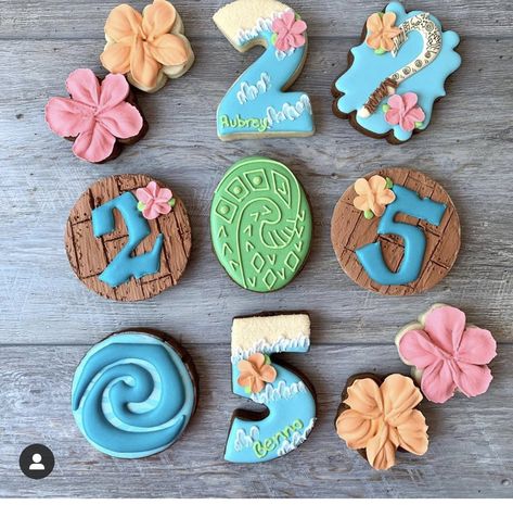 Moana Birthday Party Cake, Moana Cookies, Moana Decorations, Ice Cream Birthday Party Theme, Moana Birthday Party Theme, Moana Theme Birthday, Cookie Decorating Icing, Moana Bebe, Moana Cake