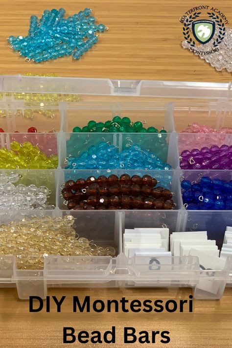 Unleash the power of DIY Montessori Bead Bars to ignite your child's mathematical journey! 🌟🔢 Our step-by-step tutorial guides you through creating these invaluable learning tools. Elevate your child's education with hands-on, crafted materials. #MontessoriCrafts #DIYLearningTools #MathematicsEducation Montessori Crafts, Montessori Color, Hanging Beads, Bead Storage, Bead Bar, Montessori Classroom, Montessori Materials, Can Crafts, Floral Wire