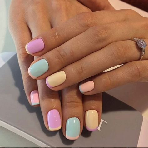 Cute Gel Nails, Instagram Nails, Pastel Nails, Manicure Y Pedicure, Nail Art Summer, Funky Nails, Chic Nails, Short Acrylic Nails, Gorgeous Nails