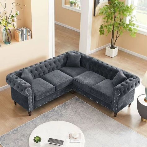 Chester field sofa corner #livingroom #homedecor #sofa #instagood Chester Field, Sofa Chester, Velvet Corner Sofa, Multi Functional Sofa, Affordable Sofa, Sofa Corner, High Quality Sofas, Wooden Sofa Designs, Modern Sofa Designs