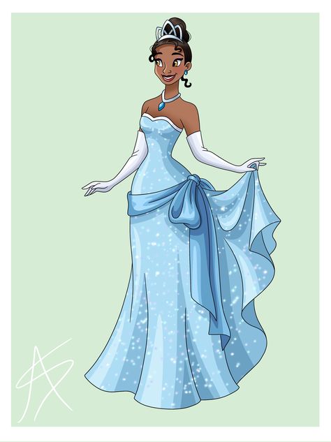 Tiana Blue Dress Prom, Princess Tiana Blue Dress, Tiana Blue Dress, Princess Tiana Costume, Princess Tiana Dress, Princess Drawing, Disney Royalty, Tiana Dress, Disney Princess Theme