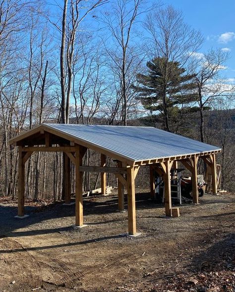 Rv Canopy Cover, Camper Pad Ideas, Motorhome Carport, Rv Covers With Decks, Rv Porches And Decks, Covered Garage, Porch For Camper, Rv Barn, Rv Deck