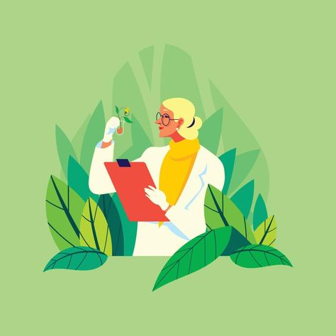 Botanist With Her Experiment Plant Botanist Illustration, Botanist Character, The Botanist, Plant Cartoon, Plant Diseases, Plant Illustration, Medicinal Plants, Ipa, Botany