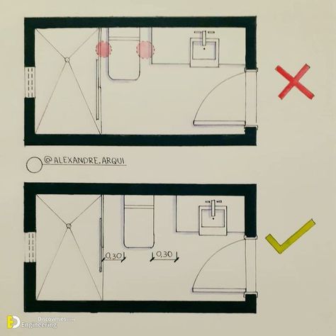 Small Long Bathroom Ideas, تصميم دورة مياه, Small Bathroom Floor Plans, Small Bathroom Plans, Bathroom Layout Plans, Toilet And Bathroom Design, Small Bathroom Layout, Small Bathroom Interior, Bathroom Plan