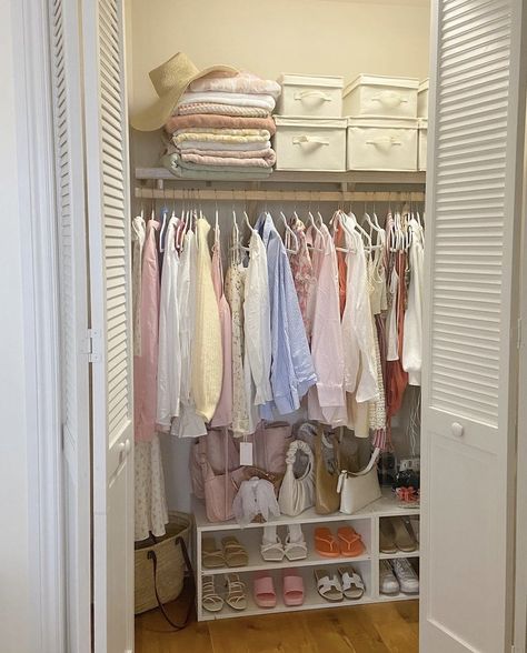 #closet #clothes #closettour #colorful #preppy #clothing #clothingline #shoes #home Closet Organization Aesthetic, Colorful Preppy, Closet Clothes, Preppy Clothing, Simple Closet, Sept 1, Pinterest Contest, Dorm Inspo, Wardrobe Room