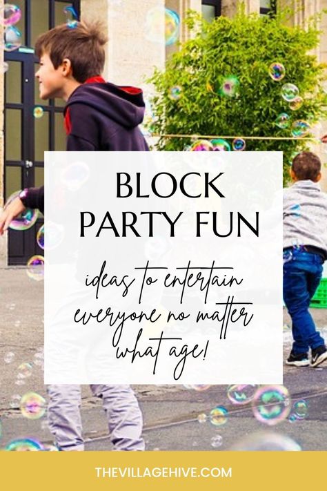 Block Party Scavenger Hunt, Hoa Ideas Block Party, Adult Block Party Games, Block Party Games For Kids, Neighborhood Block Party Games, Block Party Activities, Neighborhood Block Party Ideas, Block Party Sign, Block Party Ideas