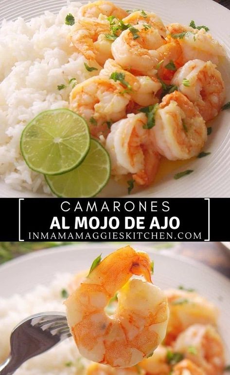 Camarones al Mojo de Ajo is an amazingly delicious Mexican recipe made with succulent shrimp in a butter garlic sauce. All ready in under 30 MINUTES! Butter Garlic Sauce, Hispanic Kitchen, Mexican Recipe, Shrimp Recipes For Dinner, Classic Desserts, Garlic Sauce, Shrimp Recipes, Mexican Food Recipes, 30 Minutes