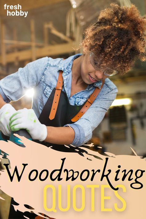 Woodworking & Carpentry quotes to inspire your next project! Get into the shop and create something beautiful that will last a lifetime. 🛠 🪚 🪑 🪵 “Woodworking is a most satisfying pastime, so varied and multifaceted you will never complete the twin processes you have undertaken: acquiring tools and learning how to use them. You have begun a lifetime pursuit.” - Michael Dunbar, “Essential Tools” #freshhobby #woodworking #quotes #wood #carpentry Carpentry Quotes, Woodworking Quotes, Into The Woods Quotes, Essential Woodworking Tools, Wood Projects For Beginners, Small Woodworking Projects, Learn Woodworking, Most Satisfying, Woodworking Carpentry