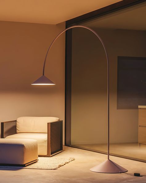 The Arc Out Floor Lamp effortlessly blends functionality and style with its versatile design. Whether used indoors or outdoors, this floor-standing lamp breaks traditional architectural barriers. Its pastel colors and unique shape create a modern aesthetic. The flexible rod allows for vertical extension and a wide arch, providing optimal lighting. 
 Note: * Our default light source is 3000K, if you need other color temperatures, please contact us. 
 If you have any questions about our products, Arching Floor Lamp, Interior Lighting Design, Designer Floor Lamps, Floor Lamp Living Room, Arco Floor Lamp, Long Lamp, Crystal Chandelier Kitchen, Lights Interior, Hallway Wall Lights