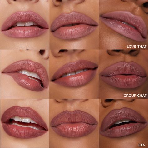 Plump your pout with this nude + rose trio 🌹 Lip Color For Neutral Skin Tone, Cool Toned Lip Combo, Mac Lip Combo, Lip Colors For Skin Tone, Natural Lip Fillers, Nyx Lip Combo, Lipstick On Brown Skin, Nude Lip Liner, Plumper Lips