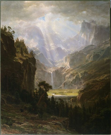 Albert Bierstadt Paintings, Albert Bierstadt, Oil Painting Tutorial, Canvas Art Projects, Easy Canvas Art, Simple Acrylic Paintings, Mountain Paintings, Painting Lessons, Romantic Art