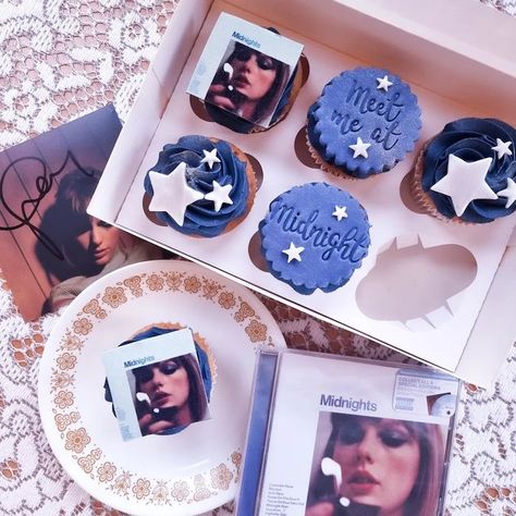 Taylor Swift Midnights Themed Food, Taylor Swift Midnights Cookies, Eras Tour Watch Party, Eras Party Food, Taylor Swift Eras Cupcakes, Taylor Swift Eras Tour Party Ideas, Taylor Swift Birthday Party Ideas 13, Eras Theme Party, Taylor Swift Eras Party Ideas