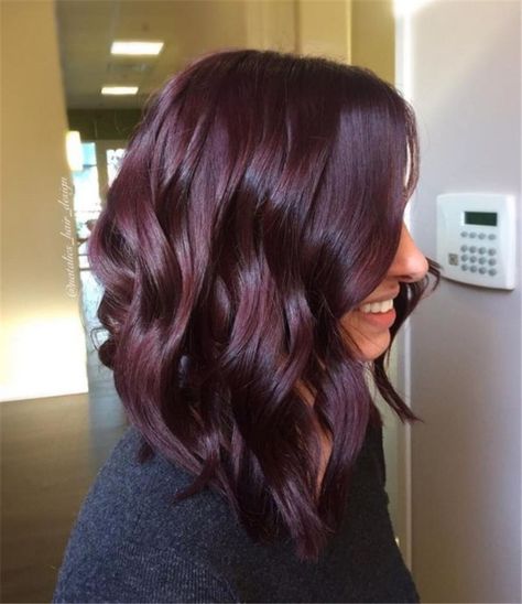 30 Gorgeous Shades Of Burgundy Hair Colors For Your Inspiration - Women Fashion Lifestyle Blog Shinecoco.com Rose Brown Hair Color Dark, Ash Burgundy Hair, Dark Eggplant Hair Color, Plum Brunette Hair, Violet Brunette Hair, Brown Violet Hair Color, Eggplant Hair Color Dark, Purple Brunette Hair, Brown Violet Hair