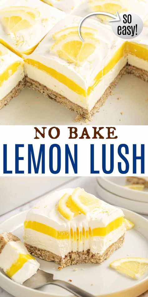 Lemon Lush Trifle, Lemon Crunch Dessert, Gluten Free Lemon Lush Dessert, Lemon Torte Desserts, Lightly Sweet Desserts, Lemon Desserts Gluten Free, Winter Lemon Desserts, Key Lime Pie Lush, Lemon Lush Cake