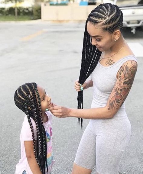 Mommy and Me Lemonade Braids Hairstyles, Kid Braid Styles, Solange Knowles, Two Braids, Girls Hairstyles Braids, Braids For Kids, Cornrow Hairstyles, African Braids Hairstyles, Braided Hairstyles For Black Women