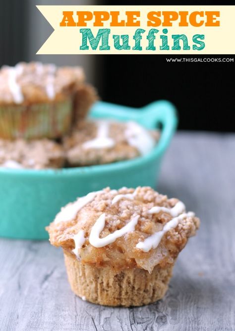 Apple Spice Muffins Apple Spice Muffins, Cake Mix Muffins, Baking Healthy, Pumpkin Muffins Easy, Muffin Streusel, Spice Muffins, Apple Spice, Apple Pie Filling, Duncan Hines